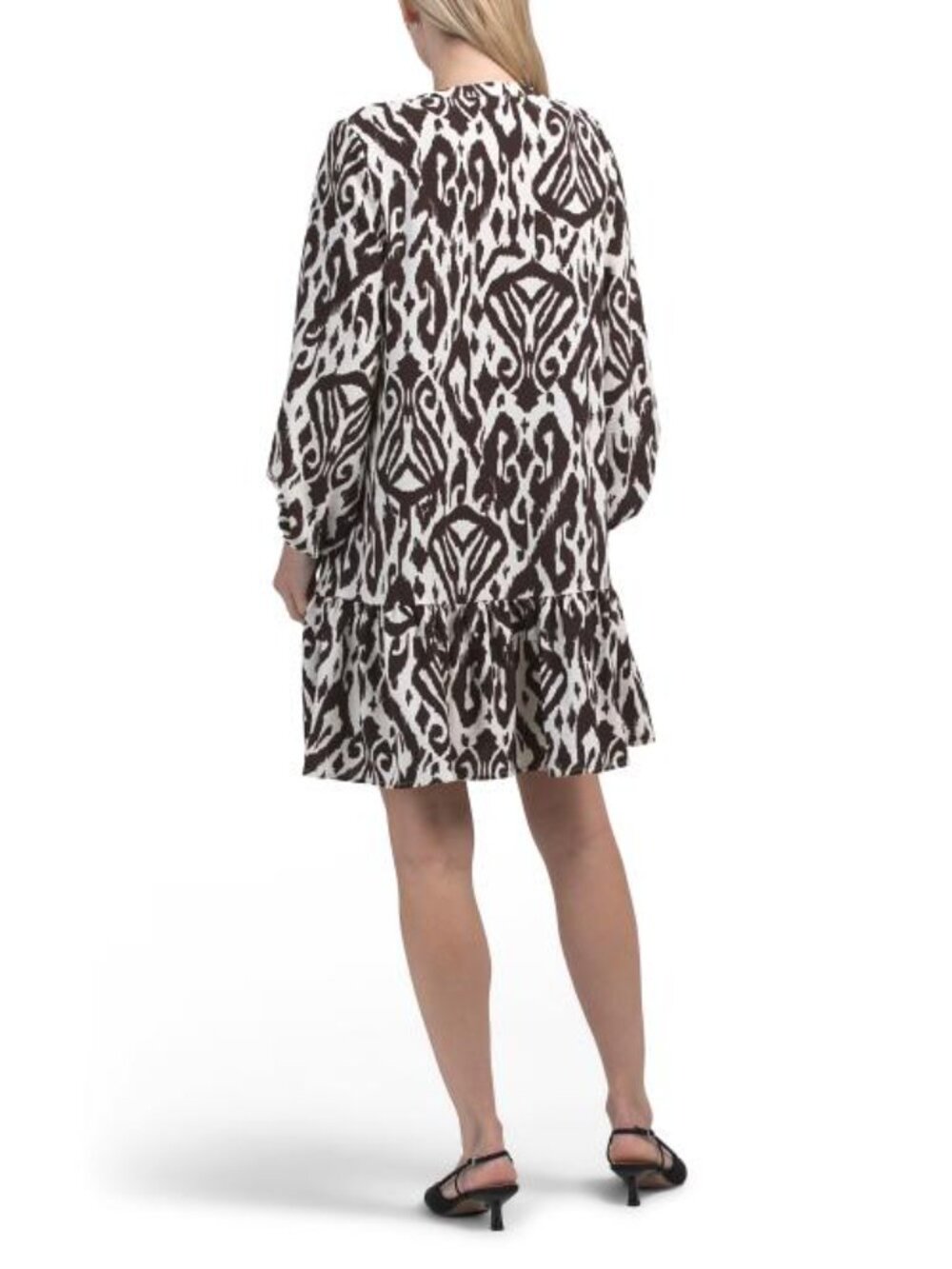 RUBY & REMI Bubble Sleeve Pleated Front Mini Dress - Picture 2 of 4